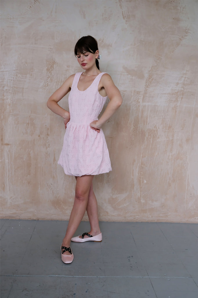 Sylvie Bow Bubble Dress- Pink
