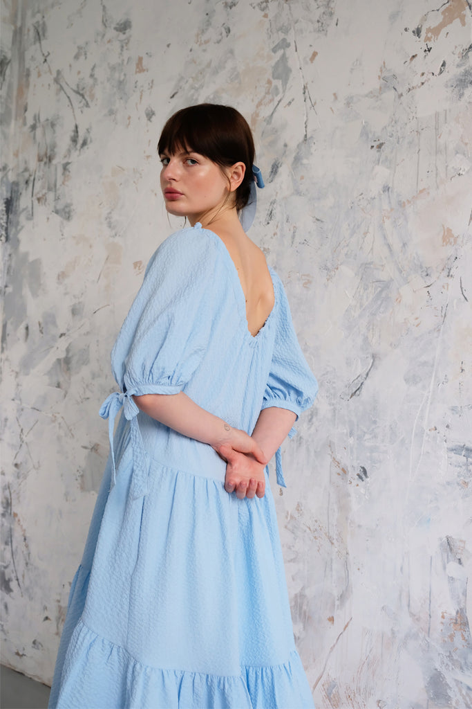 Giselle Trapeze dress- baby blue
