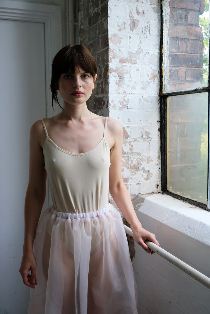 Angelina Sheer Organza skirt- Beige