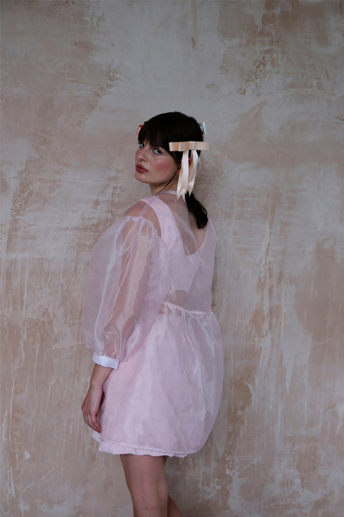 Sylvie Bow Bubble Dress- Pink