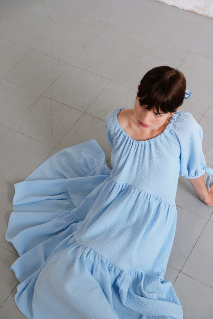 Giselle Trapeze dress- baby blue
